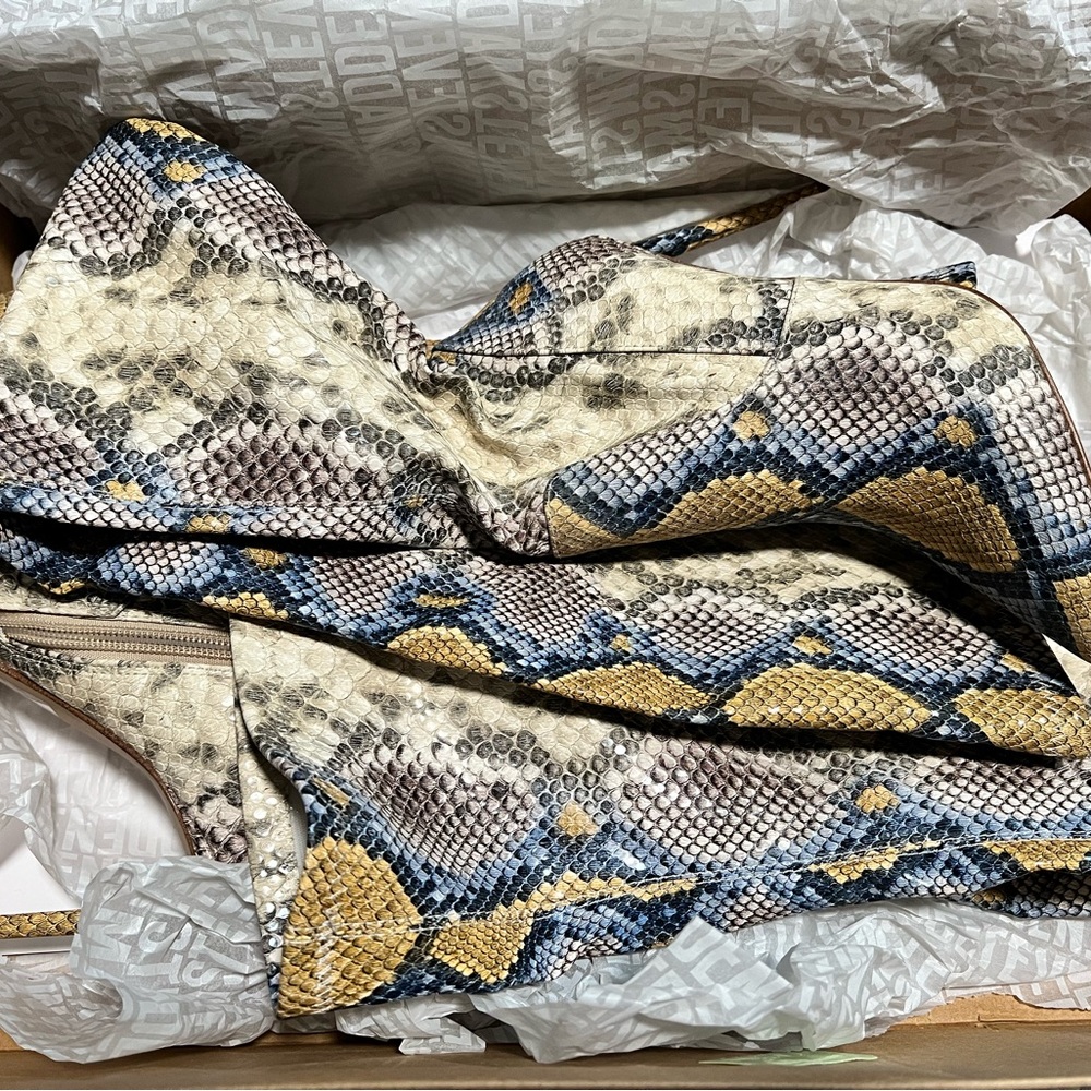 Steve Madden Over-the-Knee Snakeskin Stiletto Boots